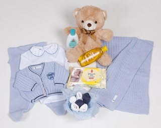 Cesta de Maternidade Super Luxury disponível em azul ou rosa - comprar online