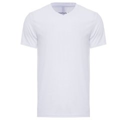 Camiseta branca gola V TAM: G