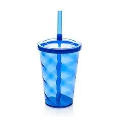 Copo twister azul com canudo 500ml - comprar online
