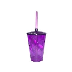 Copo twister violeta com canudo 500ml - comprar online