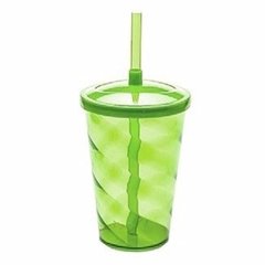 Copo twister verde com canudo 500ml - comprar online