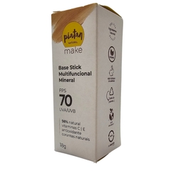 Base Stick Multifuncional Mineral FPS 70 UVA/UVB Bege Claro Vegano Make Piatan Natural 3,8g