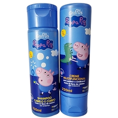 Kit Shampoo Cabelo e Corpo + Creme Multifuncional Vegano George Peppa Pig Griffus