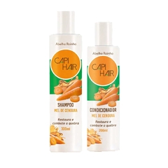 Kit Shampoo + Condicionador Restaurador Mel de Cenoura Capi Hair Abelha Rainha
