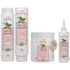 Kit Shampoo + Multifuncional + Máscara + Tônico Vegano Vou De Jaborandi Griffus