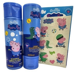 Kit Shampoo Cabelo e Corpo + Creme Multifuncional Vegano George Peppa Pig Griffus
