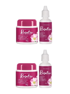 Kit 2 Creme Clareador Para Marcas Com Óleo De Rosa Mosqueta + 2 Óleo De Rosa Mosqueta Rosativ Abelha Rainha