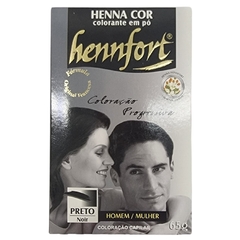 Coloração em Pó Henna Cor Homem / Mulher Preto Hennfort 65g