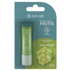 Protetor Labial Uva Verde FPS 15 Com Cor Frutis Isacare 3,5g