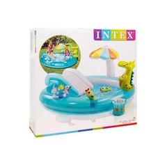 Piscina Infantil Inflável Playground Escorregador Jacaré Intex 2.03m x 1.73m x 89cm 180L 57129