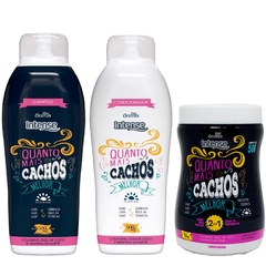 Kit Shampoo + Condicionador + Creme 2 em 1 Vegano Quanto Mais Cachos Melhor Intense Griffus