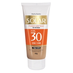 Protetor Solar Facial Cor De Base Pele Bege Médio FPS 30 Rainha Solar Abelha Rainha 60g