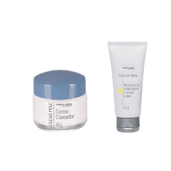 Kit Micropeeling Facial + Creme Clareador Noturno Clear Pele Abelha Rainha