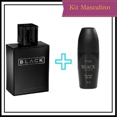 Kit Deo Colônia Masculina Black Uomo + Desodorante Roll-on Masculino Black Uomo