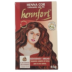 Coloração em Pó Henna Cor Castanho Dourado Hennfort 65g