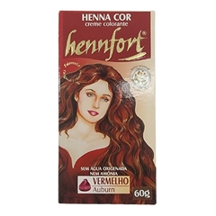 Coloração Creme Henna Cor Vermelho Hennfort 60g