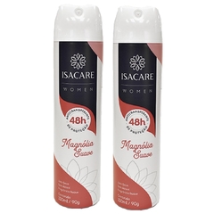 Kit 2 Desodorante Antitranspirante Aerossol Women Magnolia Suave Isacare 150ml/90g