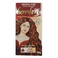 Coloração Creme Henna Cor Acajú Hennfort 60g