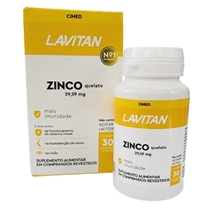 Suplemento Alimentar Zinco Quelato 29,59 mg Lavitan Cimed 30 Comprimidos
