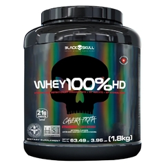 Whey em Pó Concentrado, Isolado e Hidrolisado Sabor Morango 100% HD Black Skull 1,8Kg