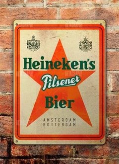 Chapa rústica cerveza Heineken Pilsener