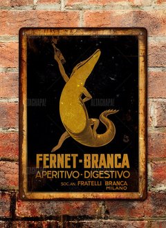 Chapa rústica fernet Branca Cocodrilo - comprar online