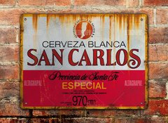 CHAPA RÚSTICA CERVEZA SAN CARLOS BLANCA ESPECIAL