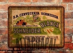 Chapa rústica cerveza Schneider Blanca - comprar online