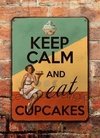 Chapa rústica Keep calm and eat cupcakes - comprar online
