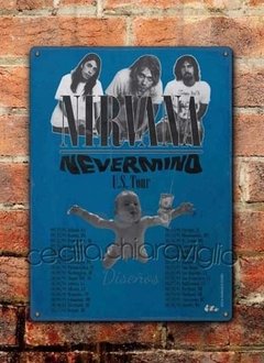 Chapa rústica Nirvana Nevermind US Tour 1991 - comprar online