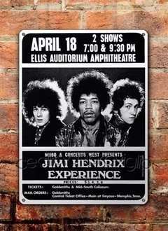 Chapa rústica Jimi Hendrix Concierto 1969 - comprar online