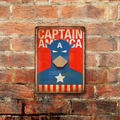 Chapa rústica Comic Capitan America