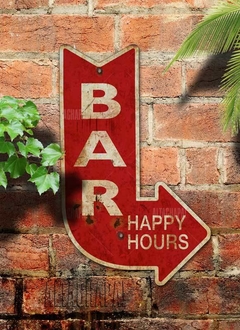 Chapa rústica flecha BAR Happy Hours - comprar online