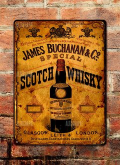 Chapa rústica whisky James Buchanan - comprar online