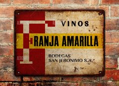 Chapa rústica Vino Franja Amarilla