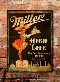 Chapa rústica cerveza Miller