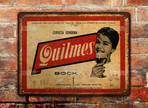 Chapa rústica cerveza Quilmes Bock