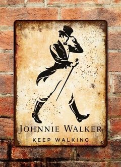 Chapa rústica whisky Johnnie Walker
