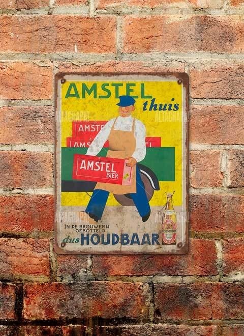 Chapa rústica Cerveza Amstel