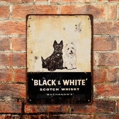 Chapa rústica Whisky Buchanans Black & White