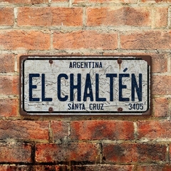 Chapa rústica Patente Argentina El Chaltén Santa Cruz