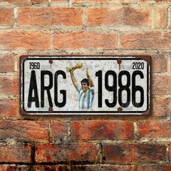 Chapa rústica Patente Argentina Maradona 1986