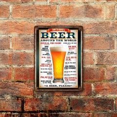 Chapa rústica Beer Around The World