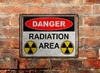 Chapa rústica Danger radiation area
