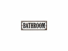 Chapa rústica Cartelito Bathroom 28x10cm