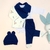 Conjunto Osito Teo - bodie blanco - bandana azul - comprar online