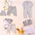 Conjunto Safari+ conjunto rayado gris+ dos bodies MANGA CORTA+ enterito+ manta+ campera