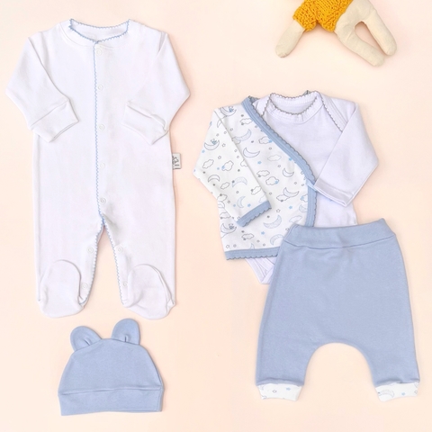 Conjunto Cielito lindo Celeste bodie enterito