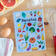 Cuaderno de recetas azul