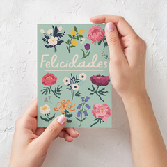 Tarjeta "Felicidades" flores - comprar online